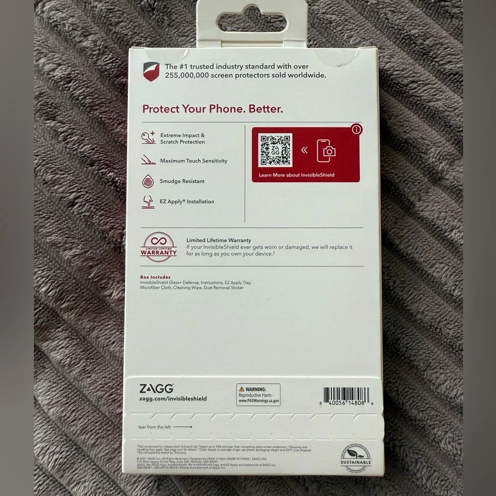 InvisibleShield Glass+ Defense for iPhone 13/13 Pro - Clear